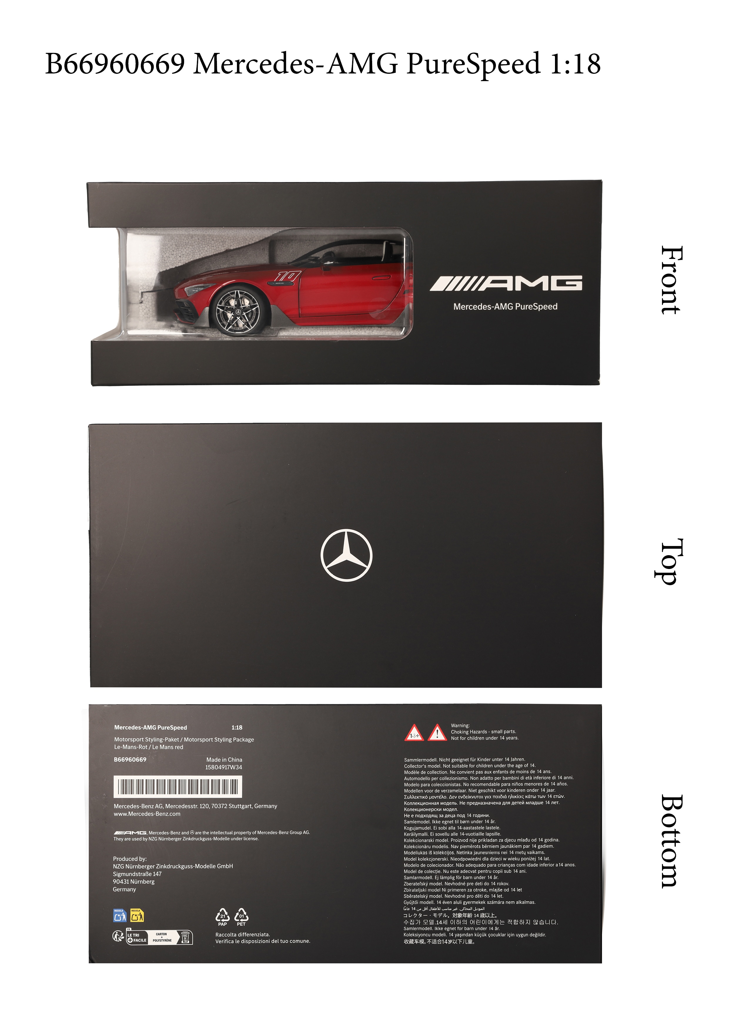 Mercedes-AMG PureSpeed, R232 - rouge Le Mans, NZG, 1:18