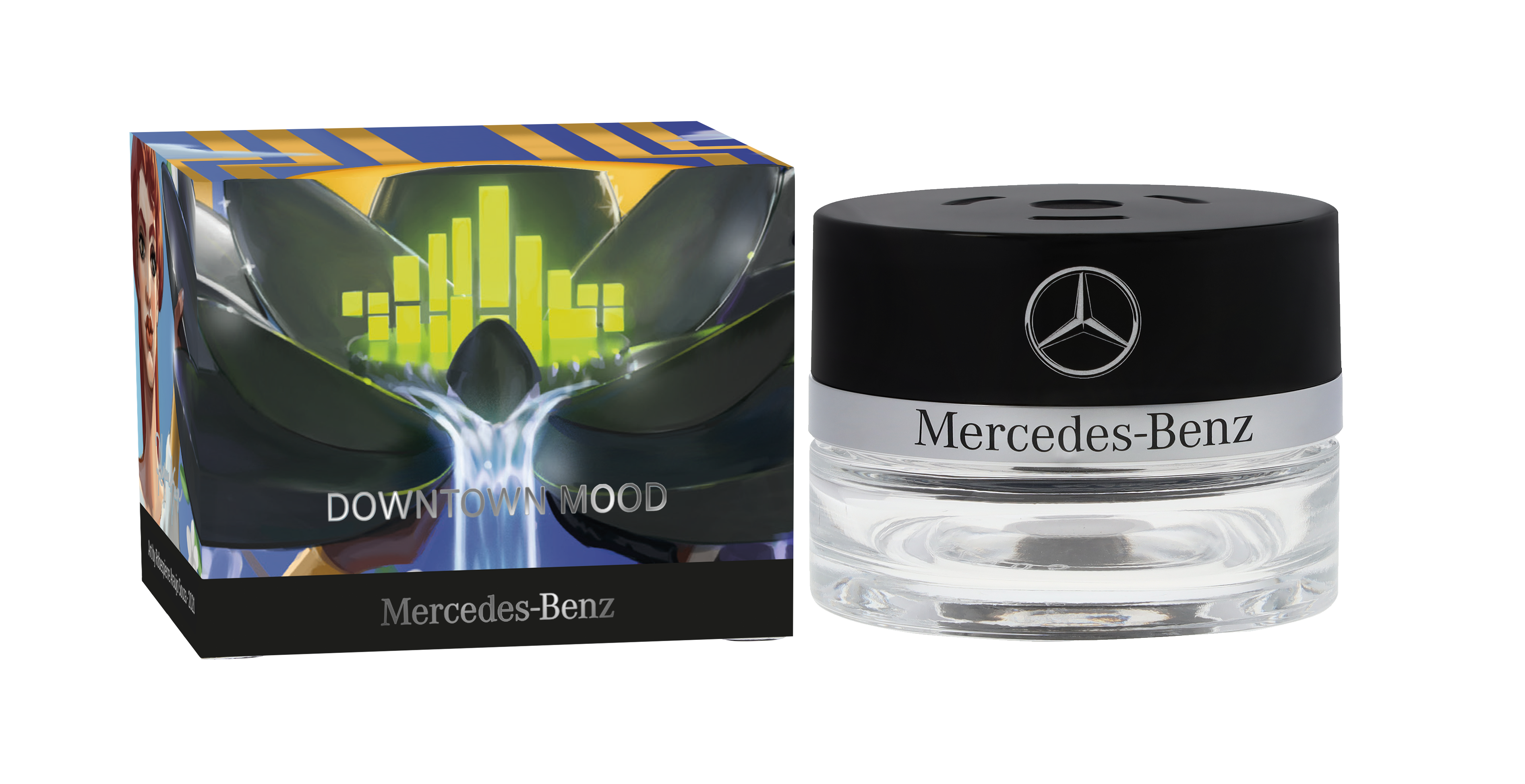 Flacon, DOWNTOWN MOOD - transparent / noir, Verre, 15 ml