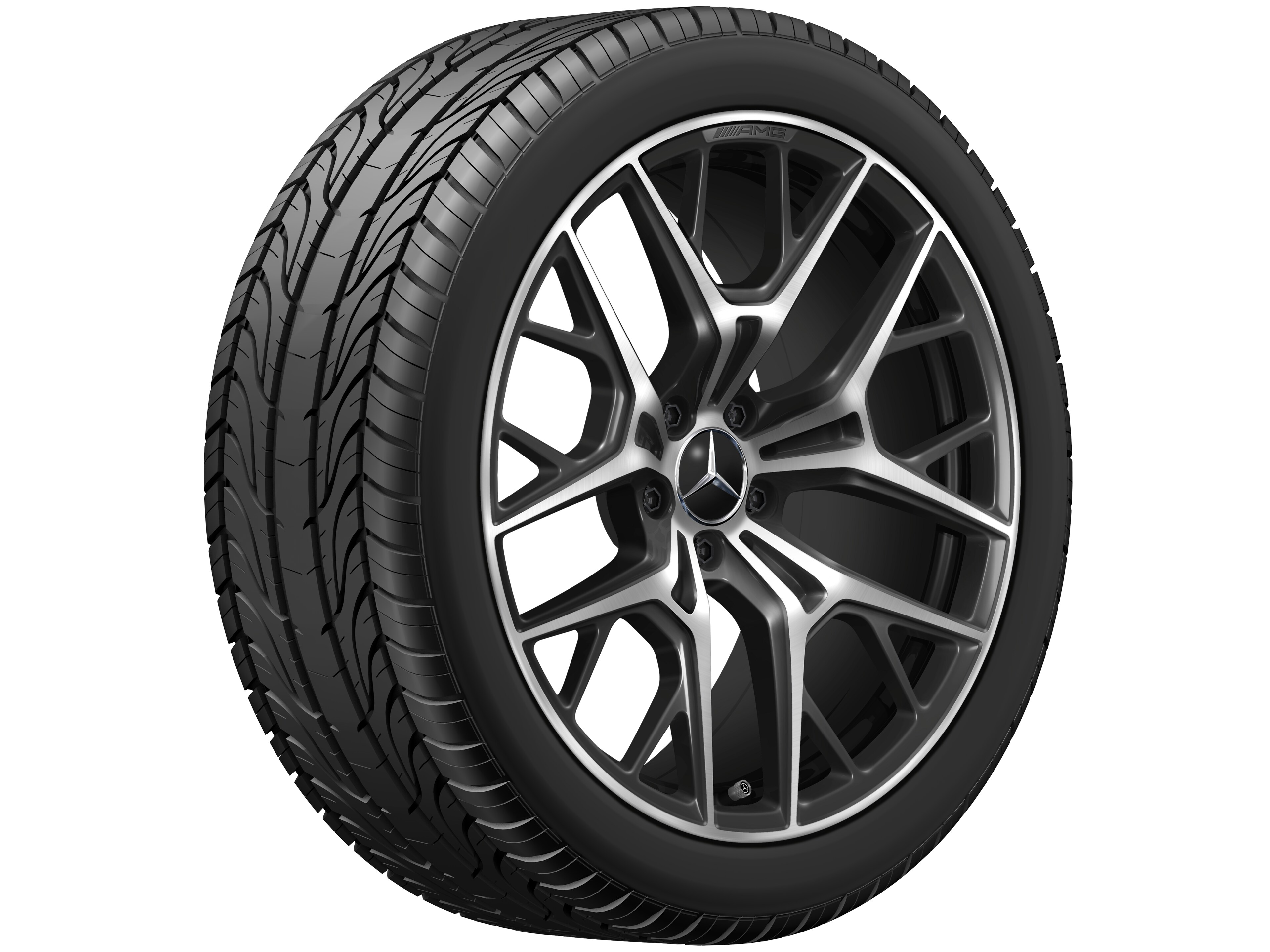 Jante alliage AMG, Jante en Y, 50,8 cm (20 pouces) - 9 J x 20 ET 32, noir, finition brillante