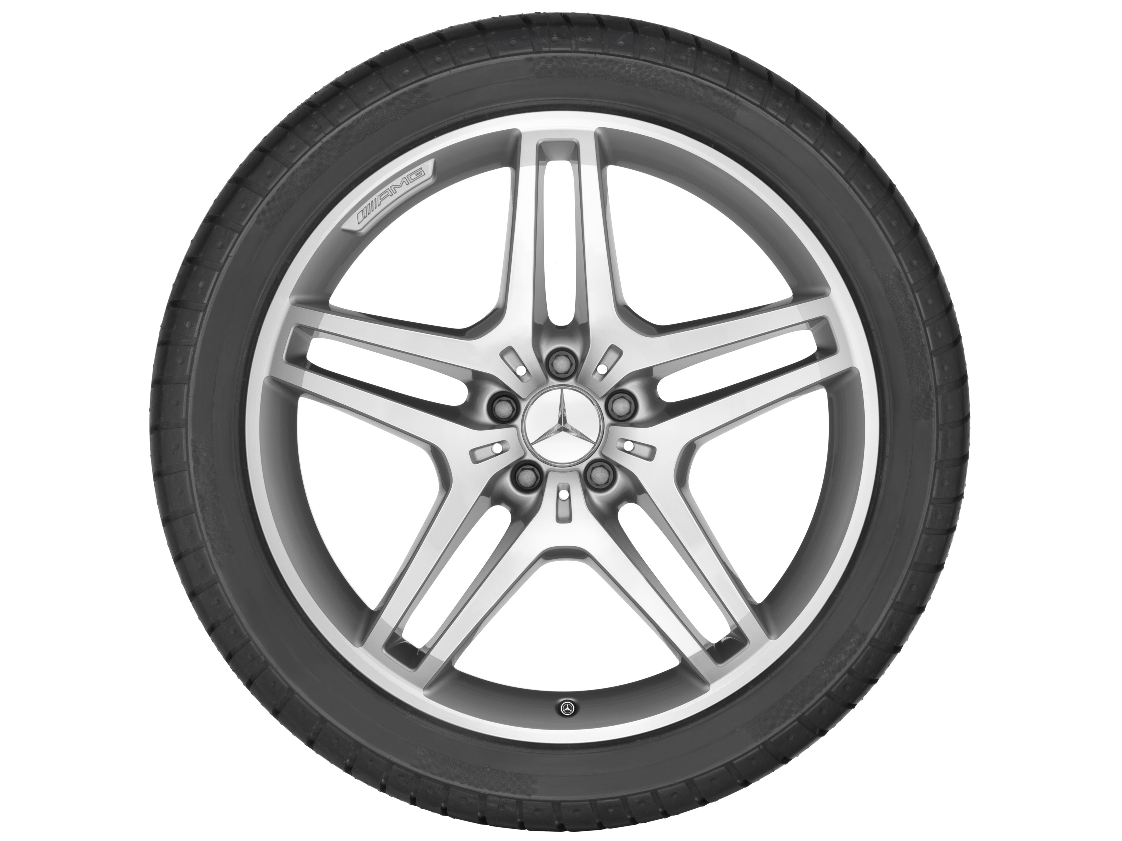 Jante AMG à 5 doubles branches, 53,3 cm (21 pouces) - 9 J x 21 ET 53, argenté, finition brillante