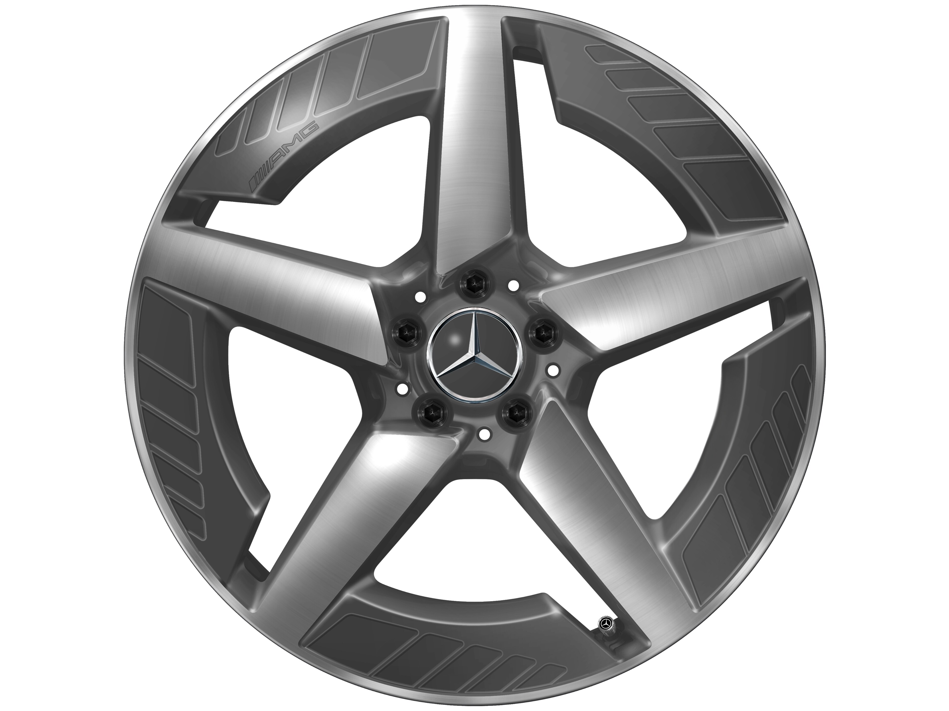 Jante alliage AMG, Design à 5 branches, 50,8 cm (20 pouces) - 9 J x 20 ET 57,1, gris tantale, finition brillante