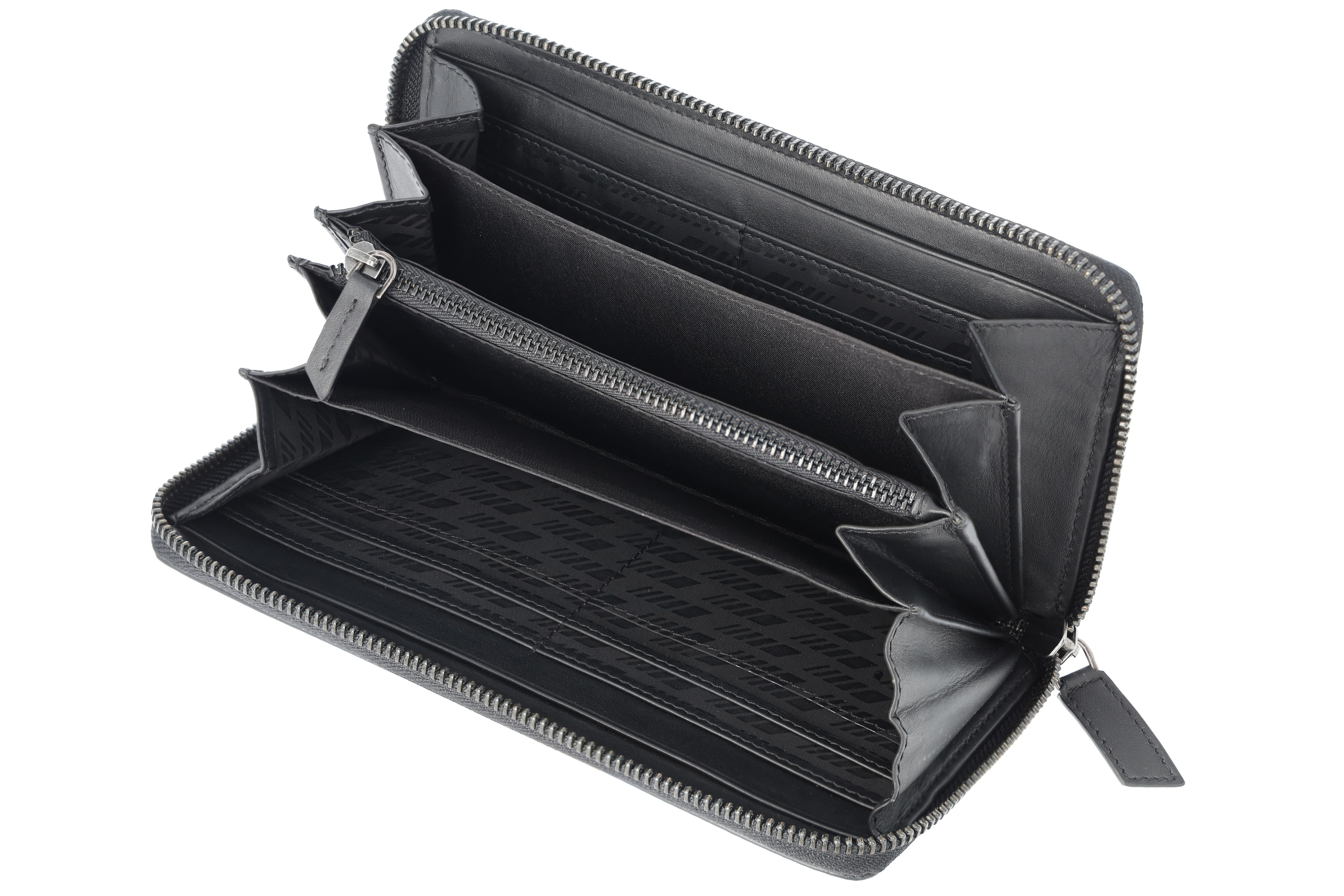 Porte-monnaie femme AMG - noir, Cuir de veau / Polyester