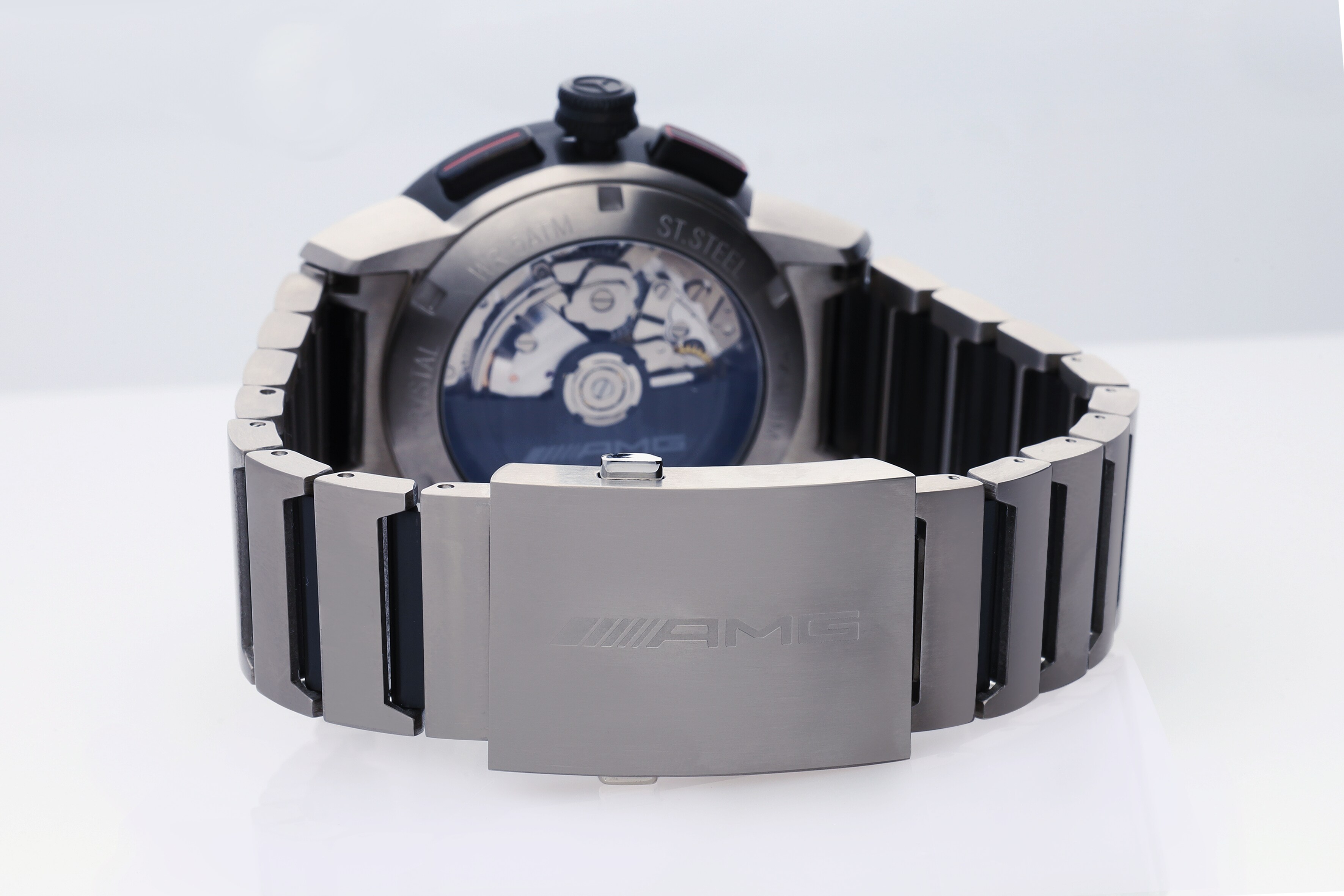 Chronographe automatique AMG, Homme, Business - noir / Anthracite / rouge, Acier inoxydable / Titane