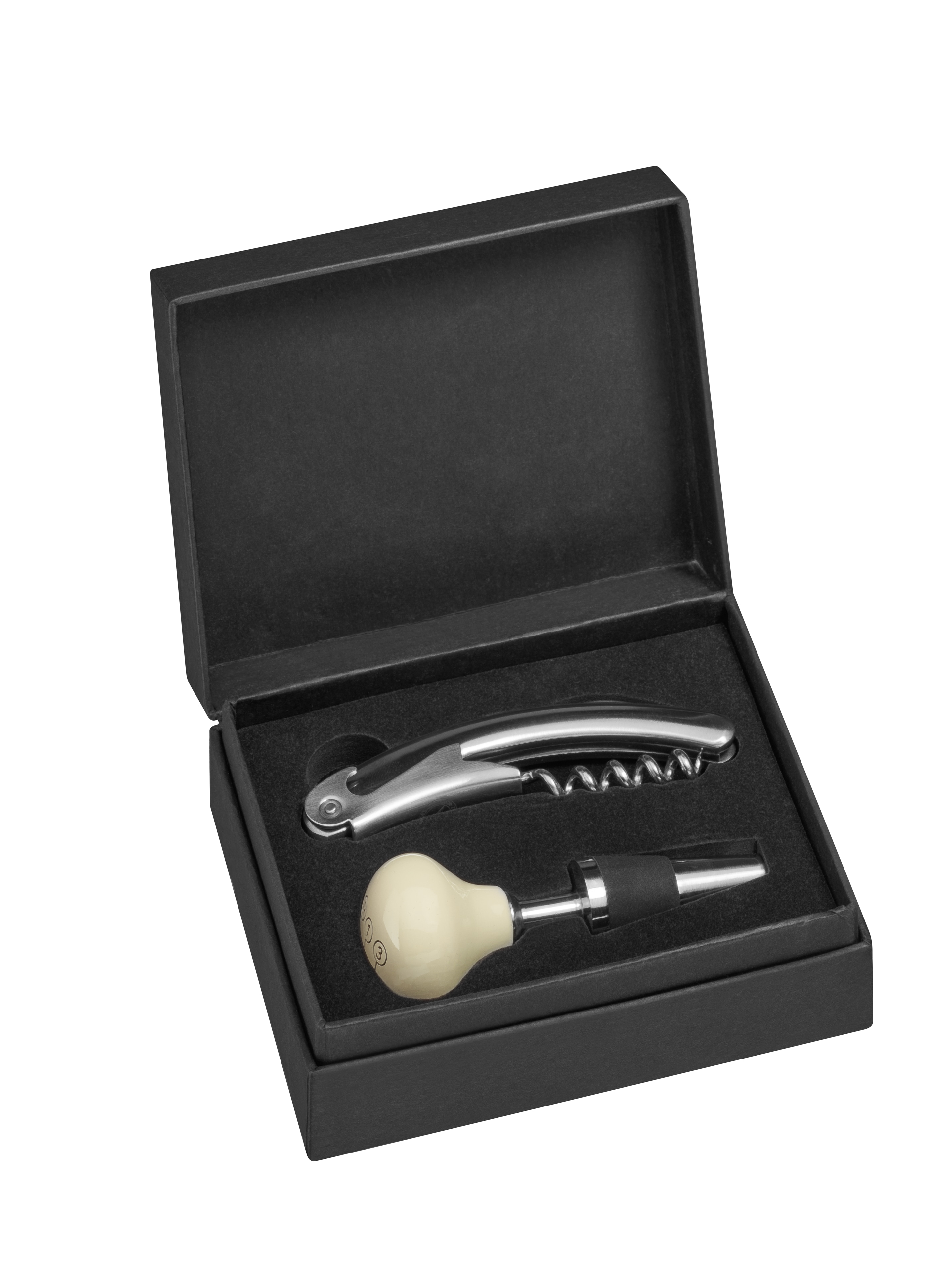 Coffret sommelier, 300 SL, Pommeau - argenté / beige crème, Acier inoxydable / Bois