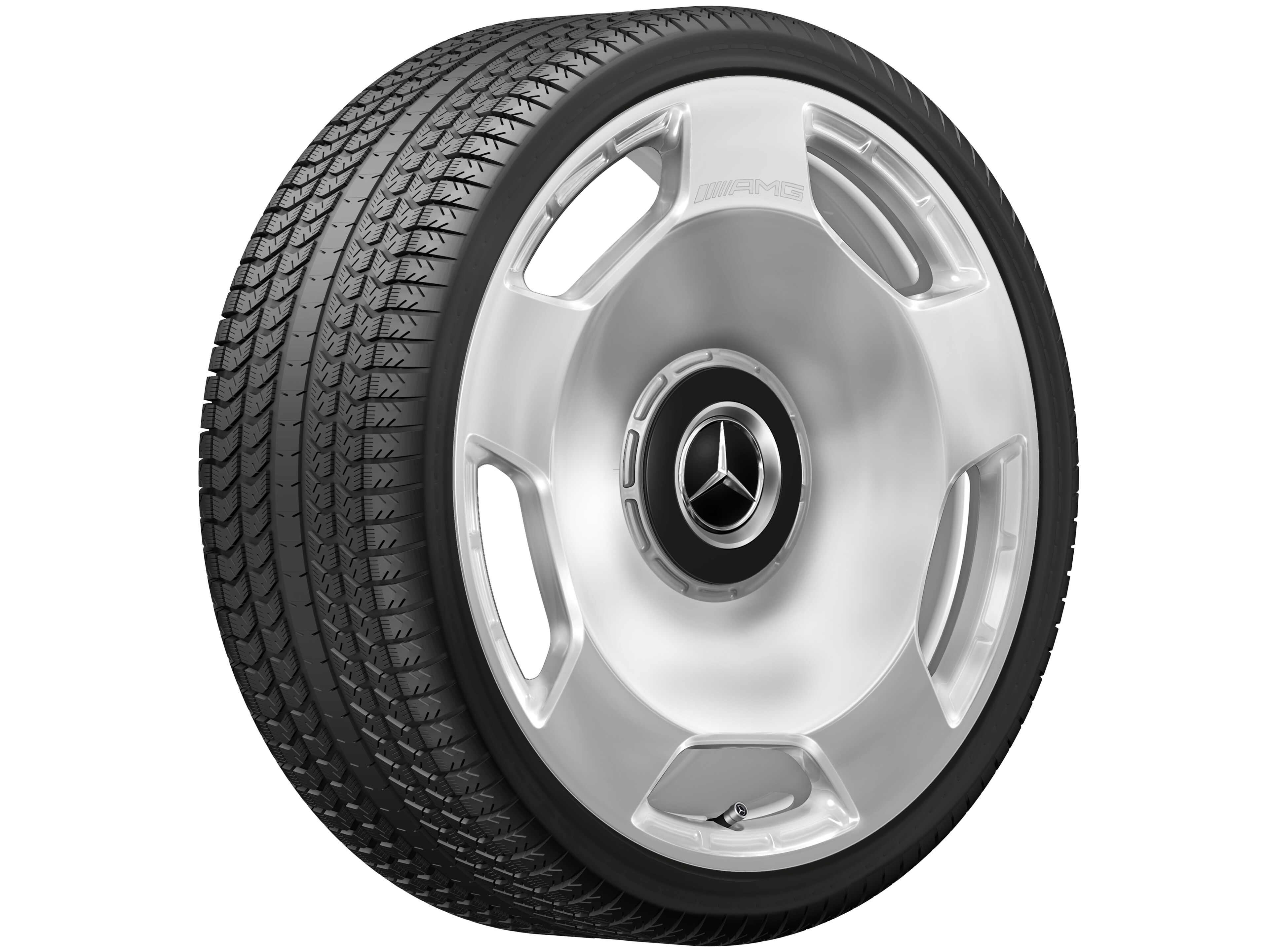 Jante forgée AMG Design 5 trous, 58,4 cm (23 pouces) - 11,5 J x 23 ET 47, argenté, poli haute brillance