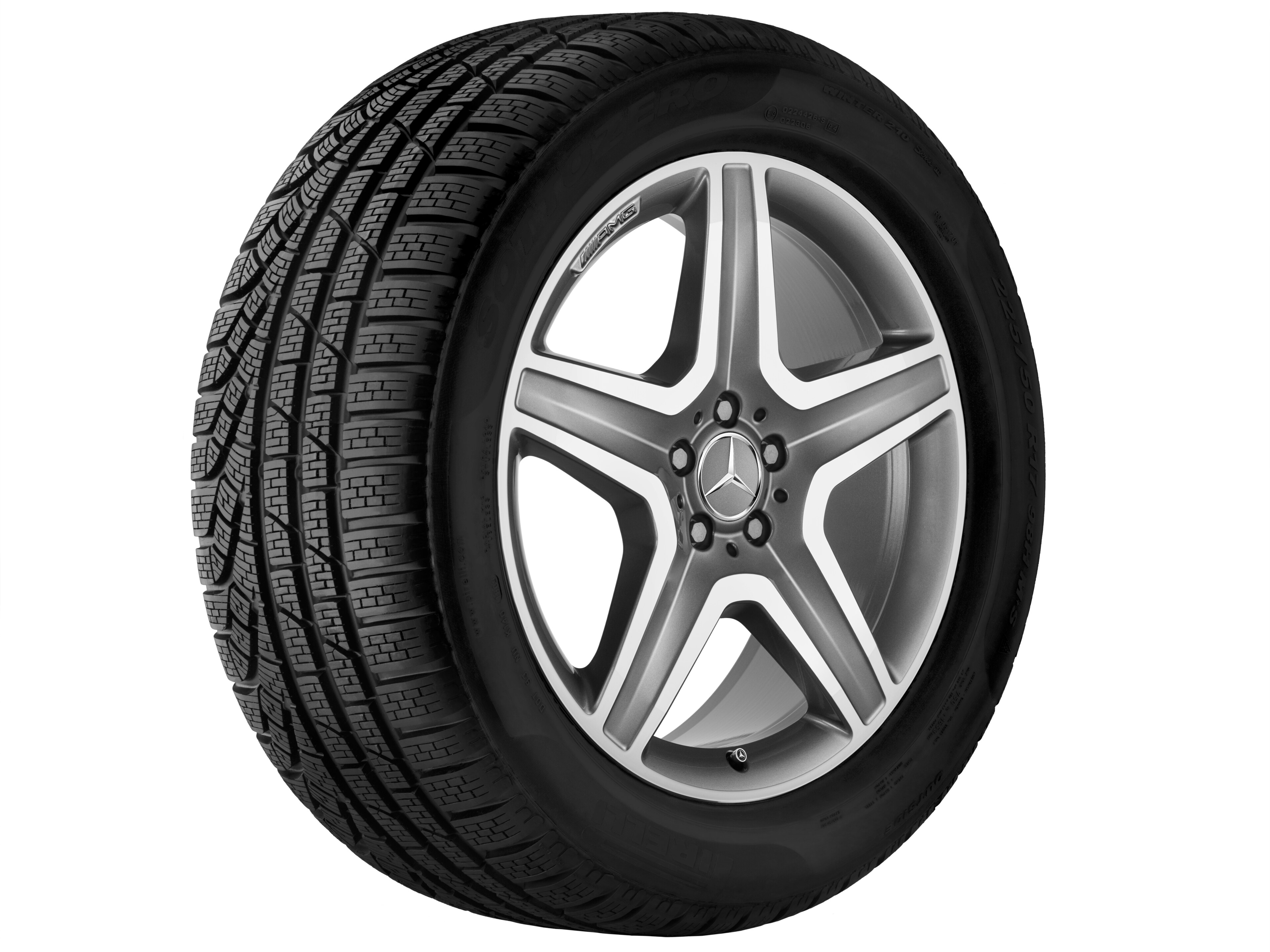 Jante AMG à 5 branches, 50,8 cm (20 pouces) - 9 J x 20 ET 57, gris titane, finition brillante