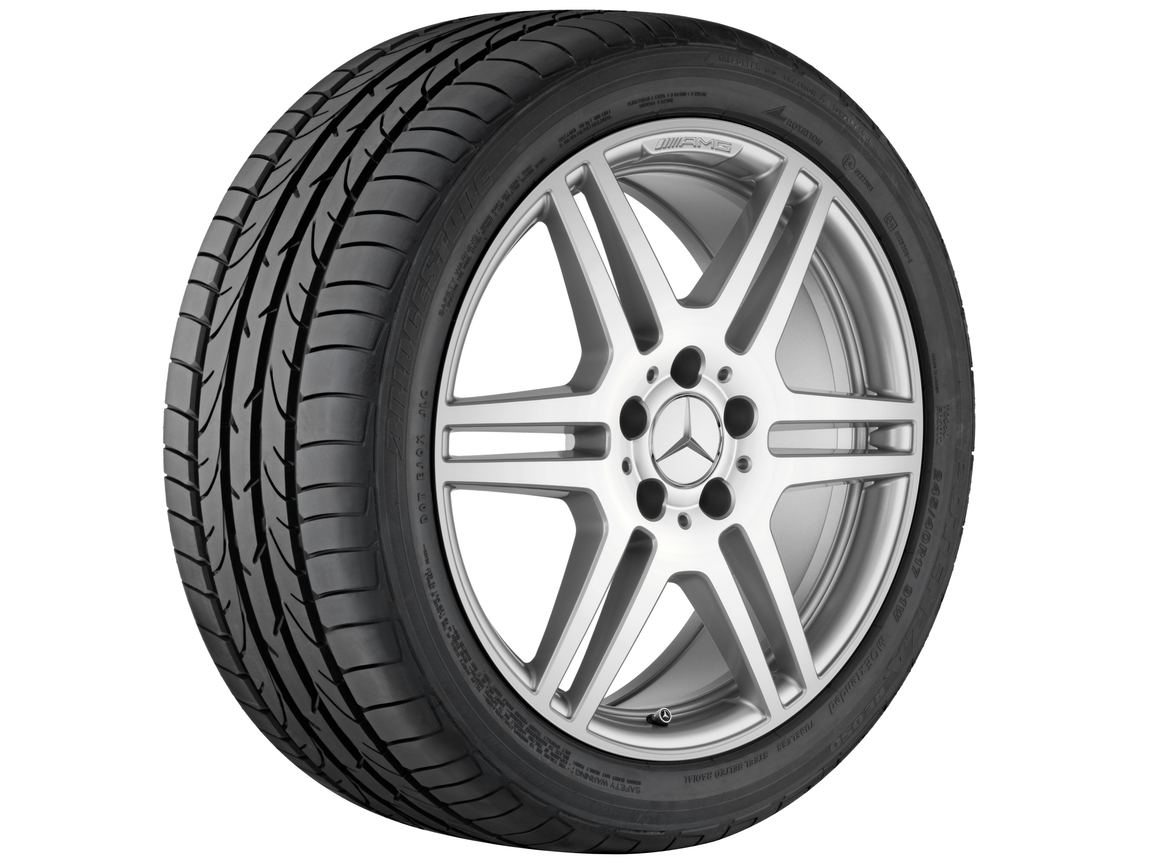 Jante AMG à 6 doubles branches, 45,7 cm (18 pouces) - 8,5 J x 18 ET 48, argenté, finition brillante
