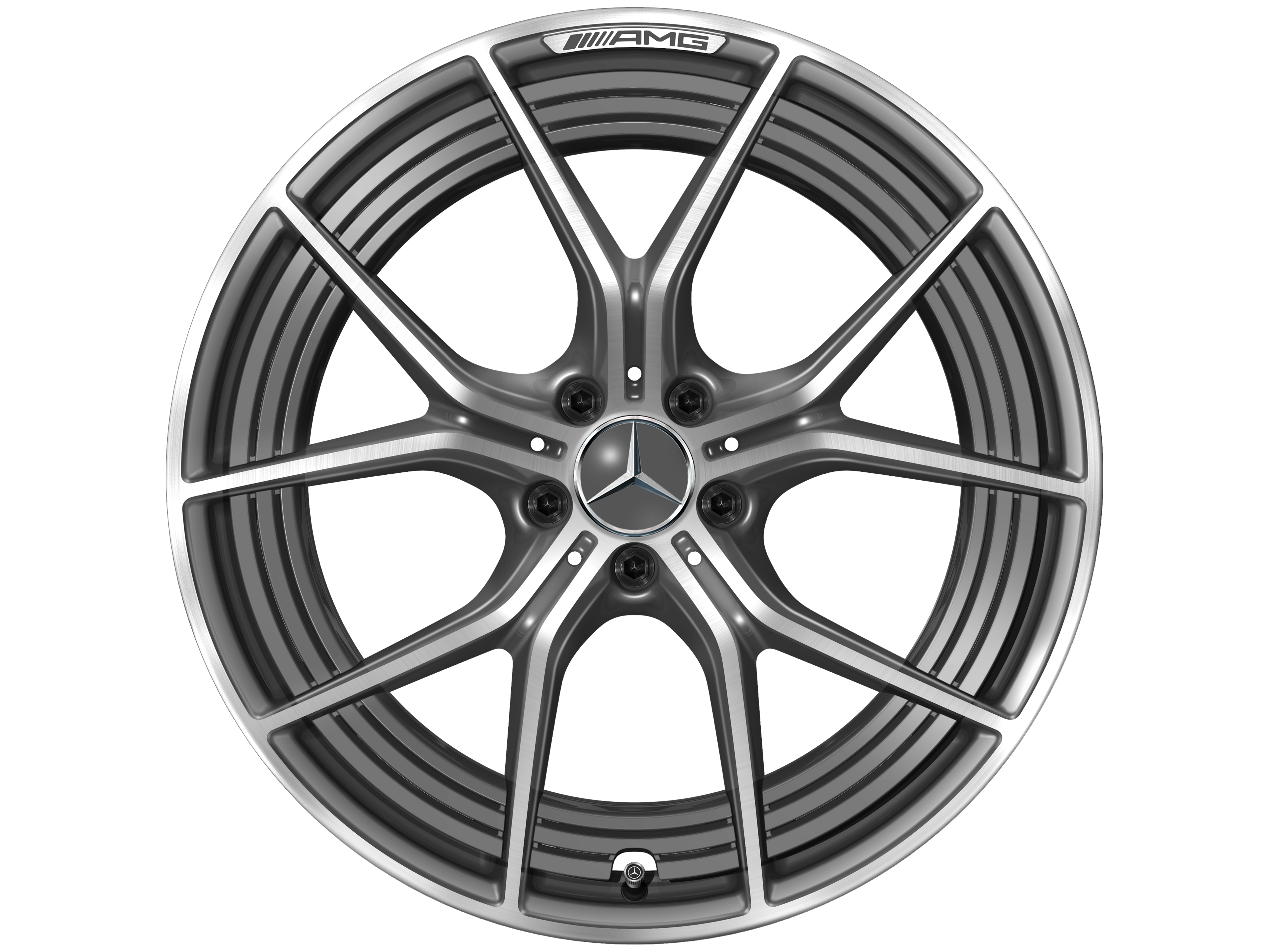 Jante forgée AMG Design à 5 doubles branches, 53,3 cm (21 pouces) - 11 J x 21 ET 60, gris tantale, finition brillante