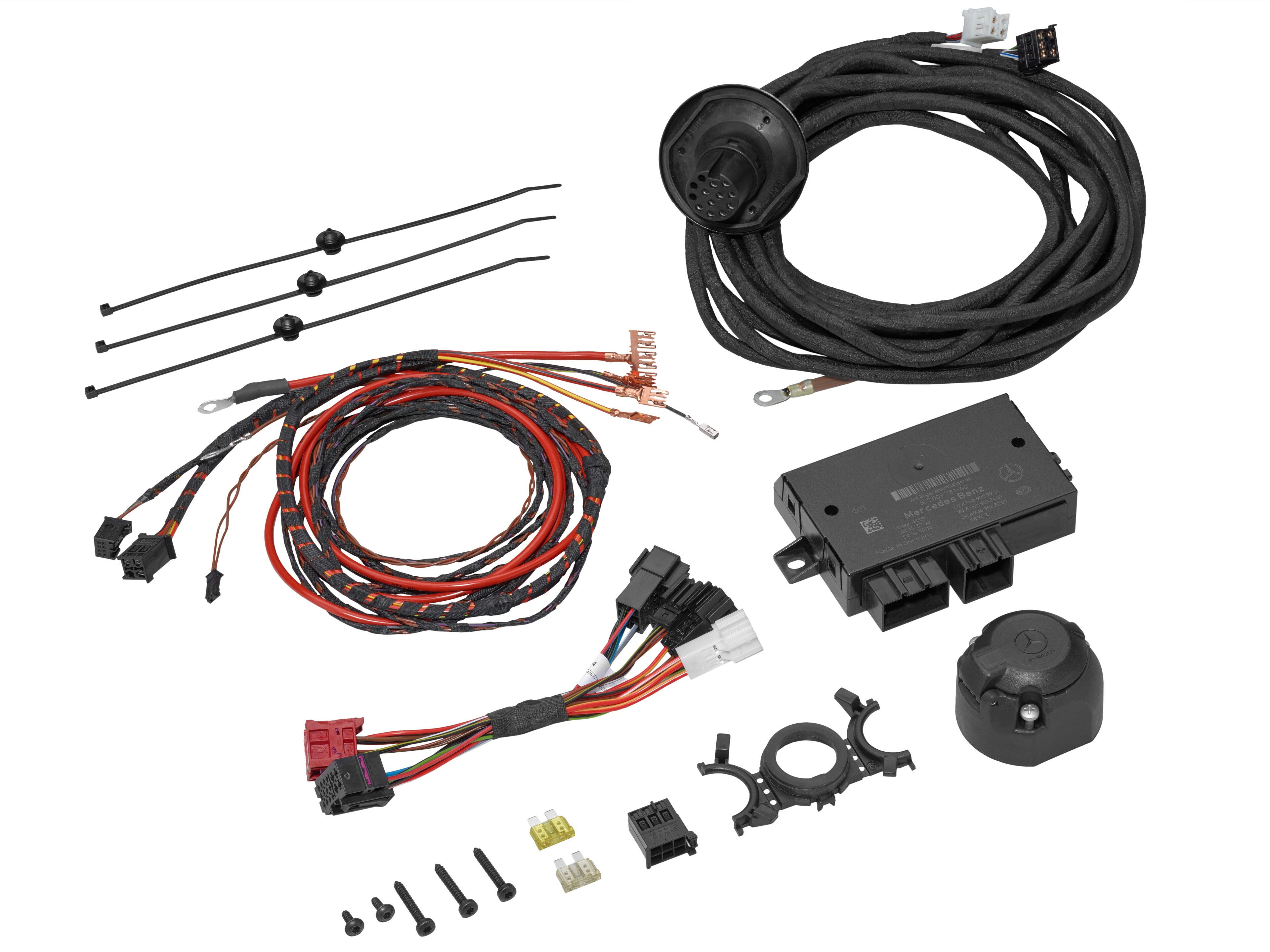 Kit électrique pour dispositif pour remorque, Kit de montage électrique, LED, Pour véhicules sans code E57 départ usine - noir