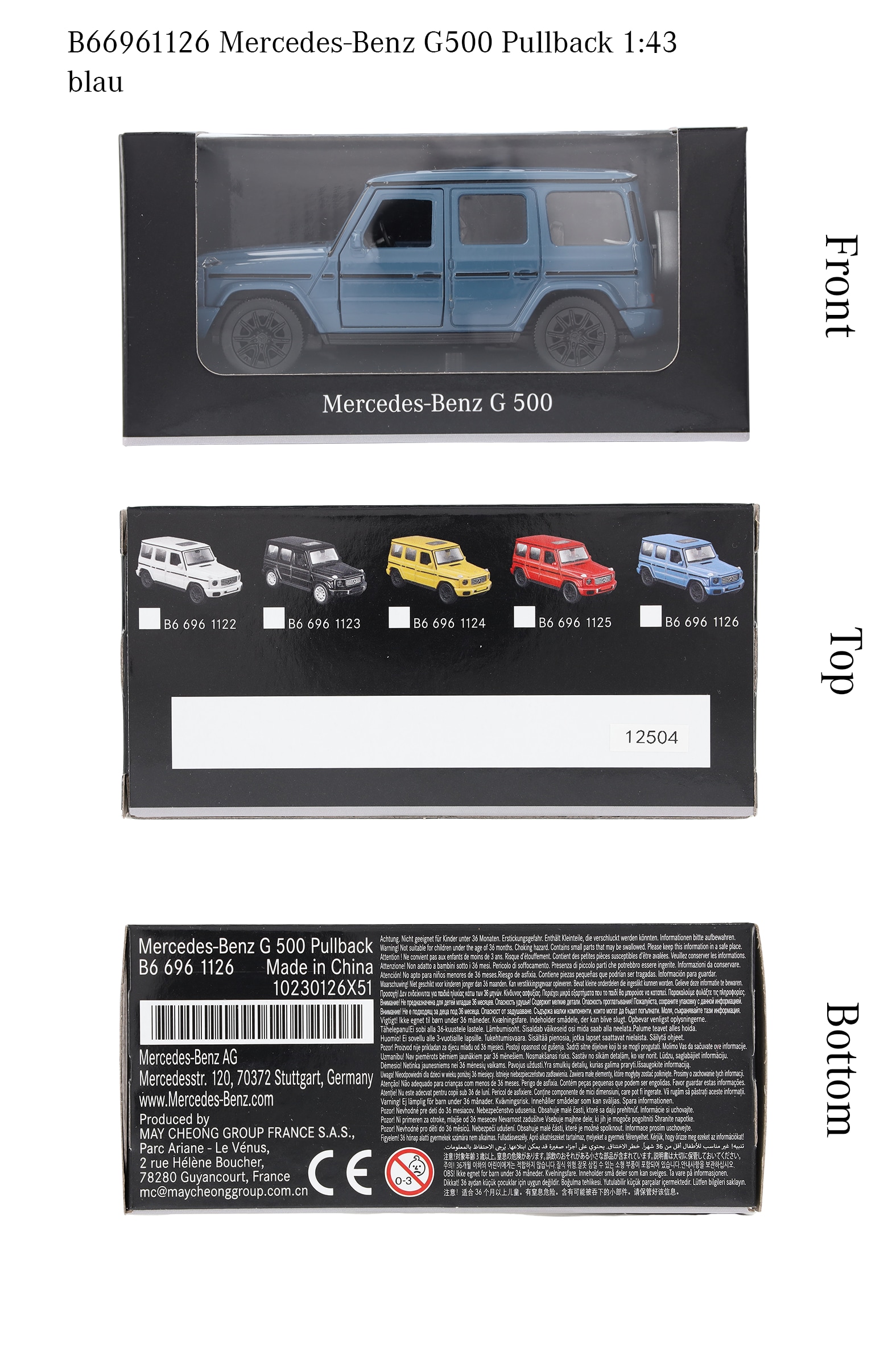 G-Class, Véhicules tout-terrain, W465, Véhicule à friction - MANUFAKTUR bleu vintage uni, Heinrich Bauer, 1:43