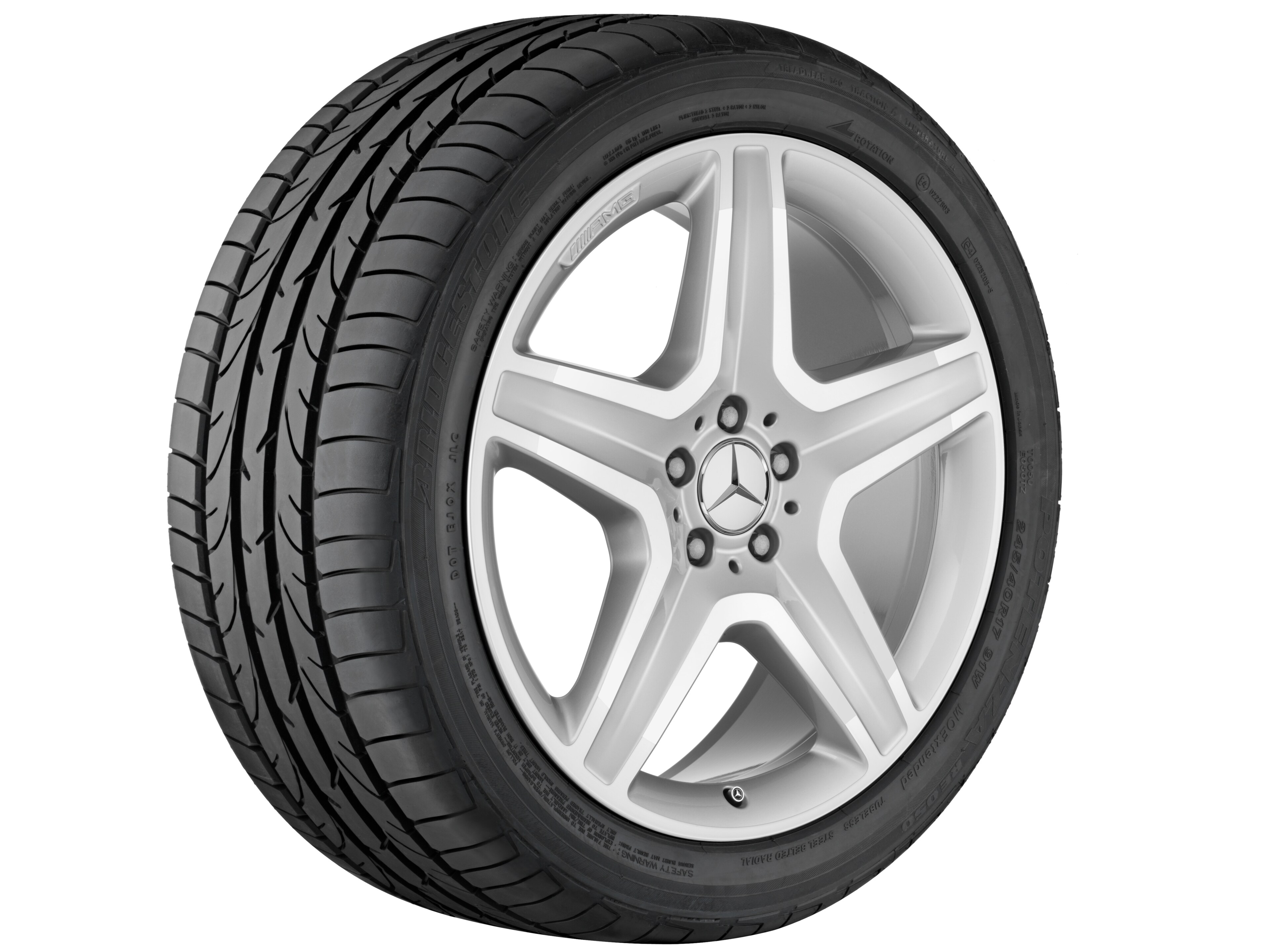 Jante AMG à 5 branches, 50,8 cm (20 pouces) - 9 J x 20 ET 57, argenté, finition brillante