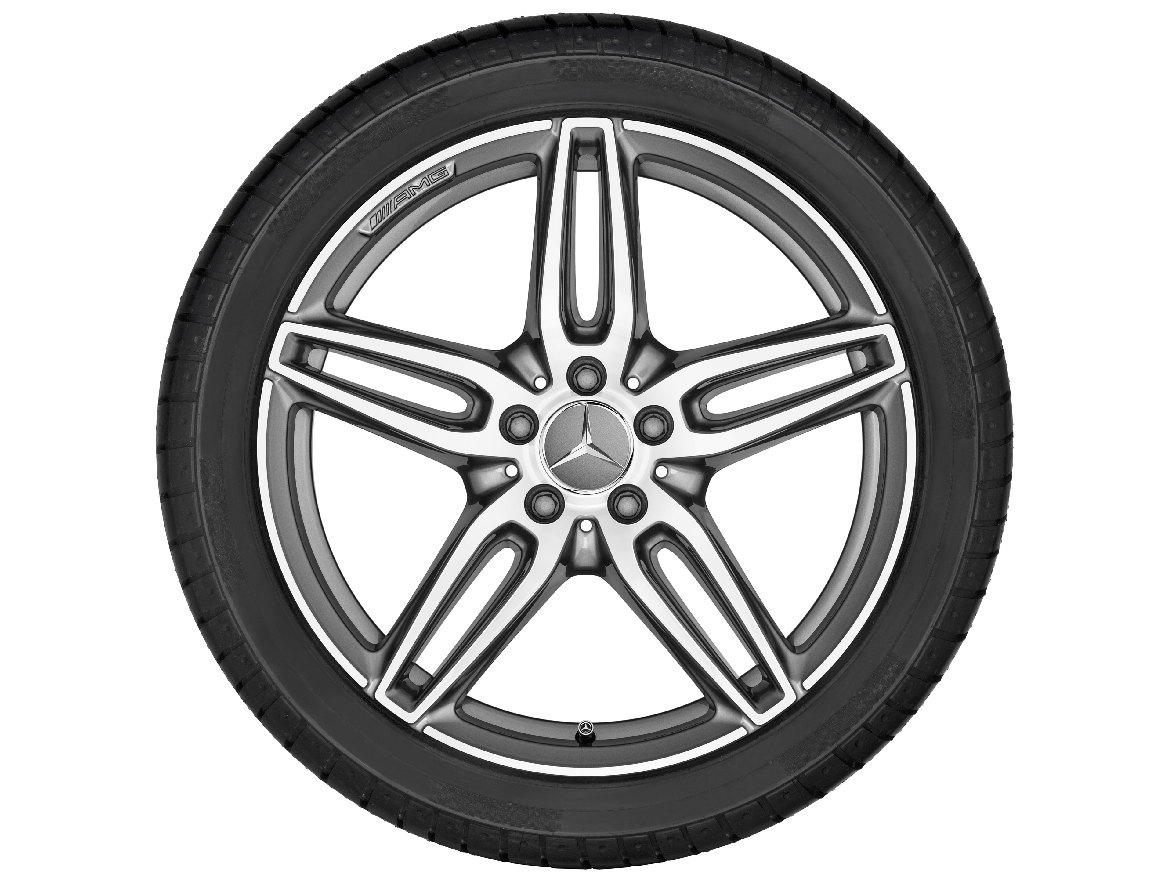Jante AMG à 5 doubles branches, 48,3 cm (19 pouces) - 8 J x 19 ET 20, gris titane, finition brillante