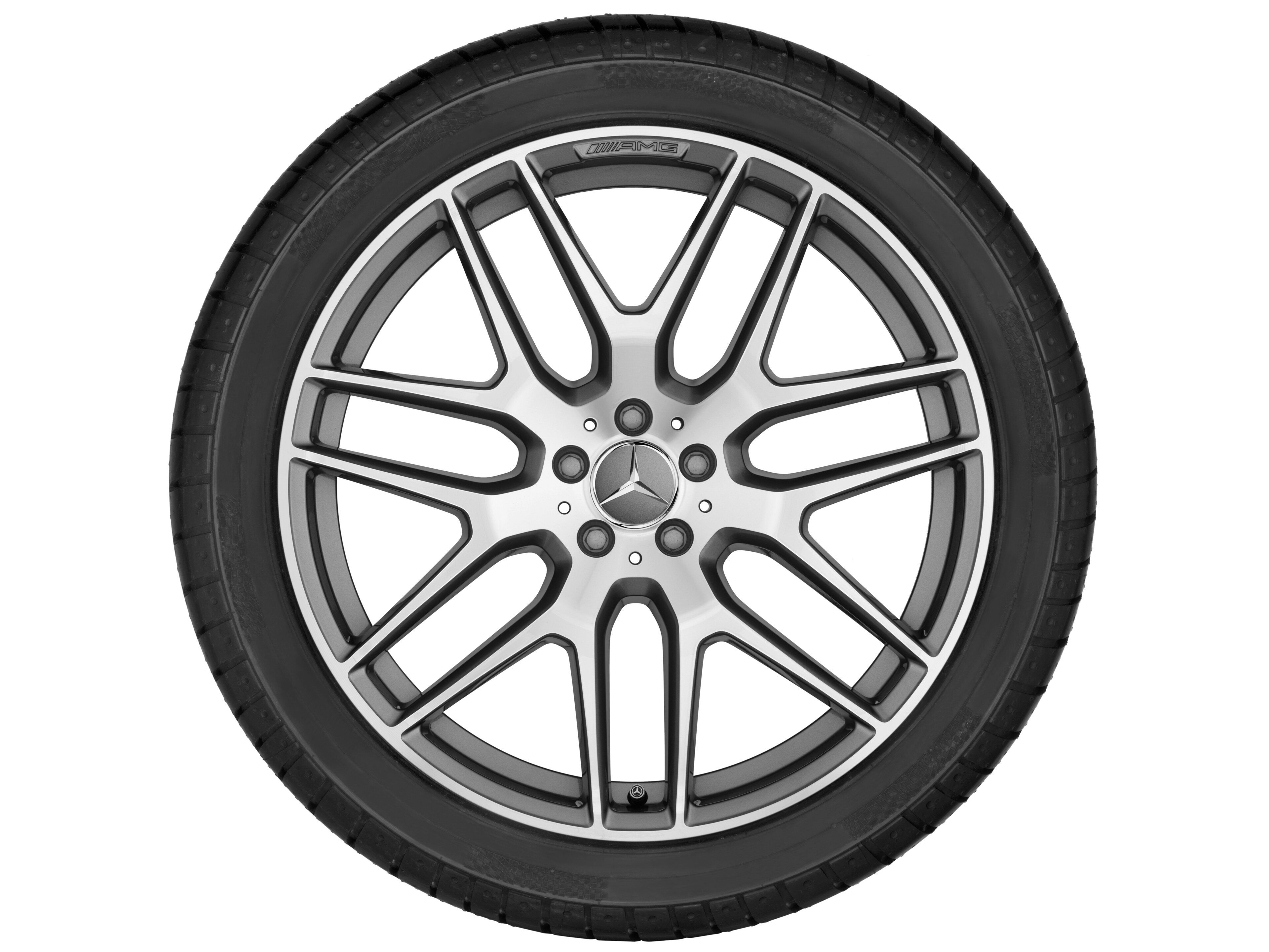 Jante alliage AMG, Jante en Y, 53,3 cm (21 pouces) - 10 J x 21 ET 46, gris titane, finition brillante